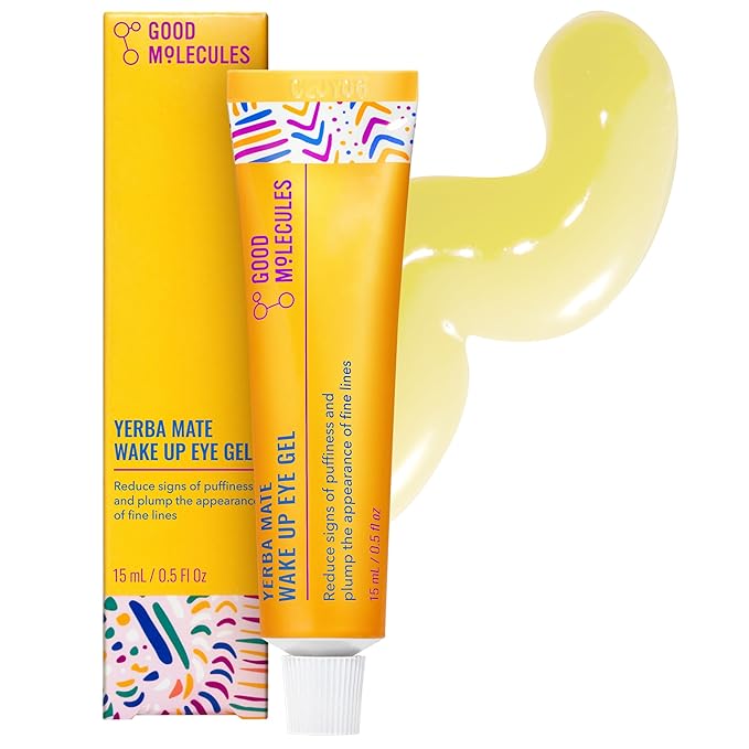 Good Molecules Yerba Mate Wake Up Eye Gel - Hydrating Under Eye Gel Cream with Hyaluronic Acid and Caffeine - Target Dark Circles and Puffiness - Skin Care for Face