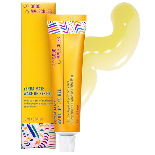 Good Molecules Yerba Mate Wake Up Eye Gel - Hydrating Under Eye Gel Cream with Hyaluronic Acid and Caffeine - Target Dark Circles and Puffiness - Skin Care for Face