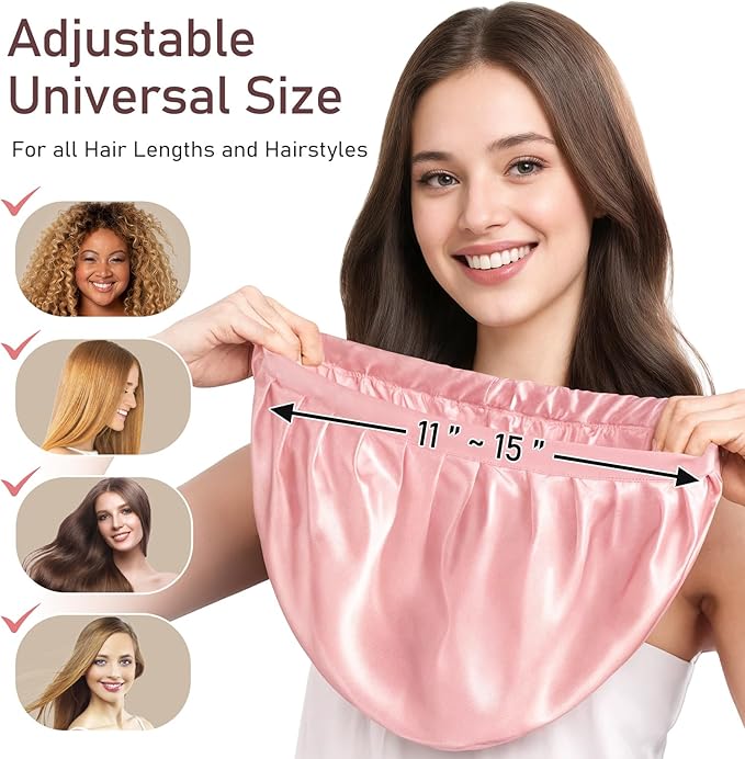 LitBear 100% Mulberry Silk Bonnet for Sleeping Women, 22 Momme Silk Hair Wrap with Elastic Band for Long Short Curly Hair