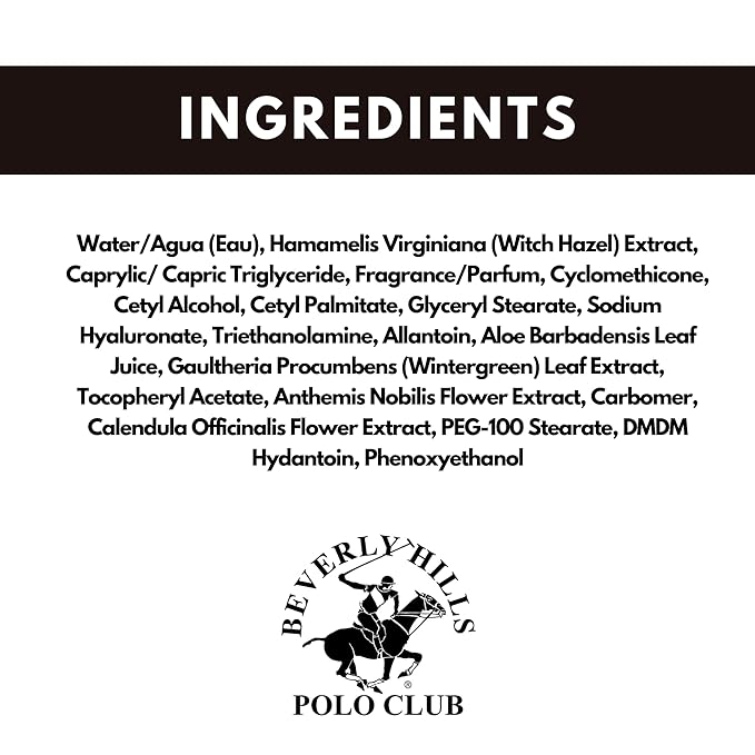 Beverly Hills Polo Club BHPC Active/Sport After Shave Balm for Men - Soothing Post-Shave Comfort with Luxury Lavender & Citrus Scent - 5oz Hydrating Lotion