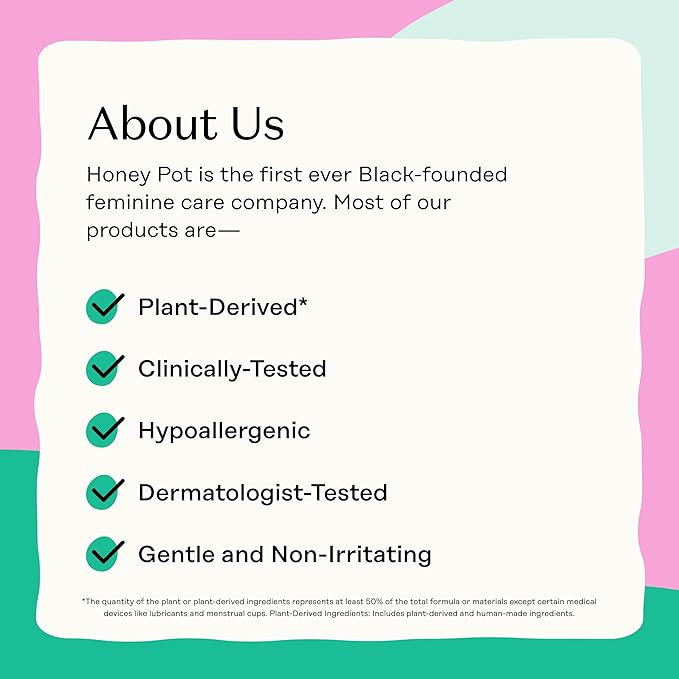 The Honey Pot Company - Herbal Everyday Panty Liners for Women - Infused w/Essential Oils for Cooling Effect & Organic Cotton Cover - Feminine Care - 30 ct