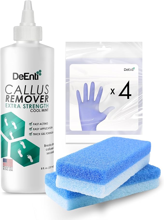 Double Pumice Pack, Bundle Includes Mint Scented Callus Remover, 2 Pumice Stones for Feet, and 4 Pairs of Gloves, Salon Grade Foot Care, Home Manicure and Pedicure Kit