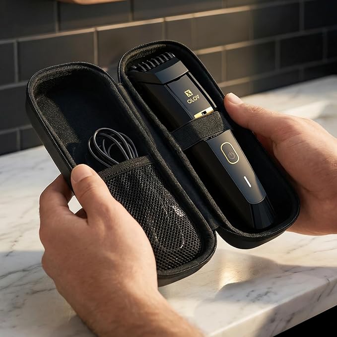 Men's Beard Trimmer - All-in-One Trimmer with Precision Dial - Premium Facial Hair Groomer - Adjustable 20 Length Setting, USB Recharge Dock, Cordless Waterproof Wet/Dry Clipper