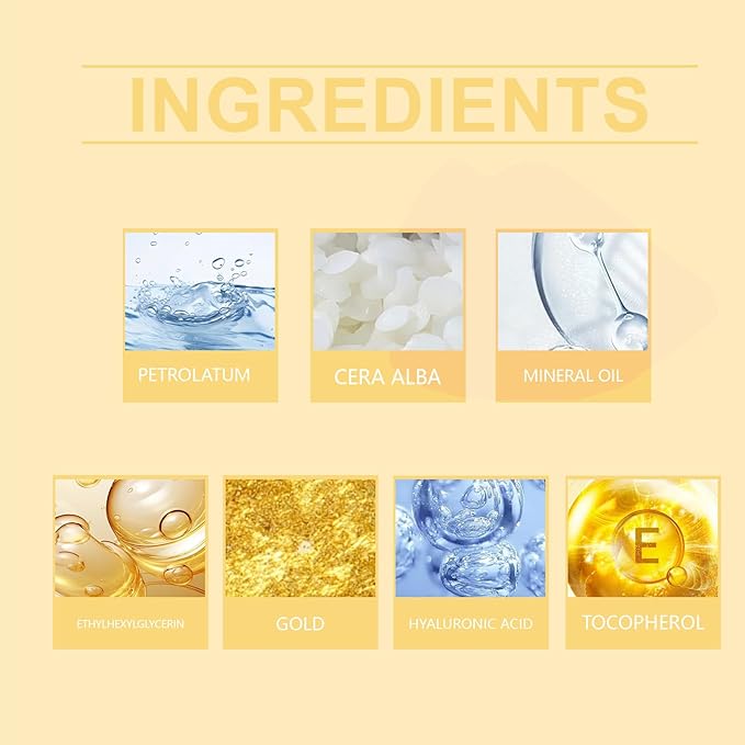 Gold Flake Color Changing Lip Balm - 24H Moisturizing & Hydrating - Vegan Tinted Lip Care - Gently Nourishes, Smooths Lip Lines & Brightens Lips - Sheer Rosy Tint for All Skin Tones, Men & Women