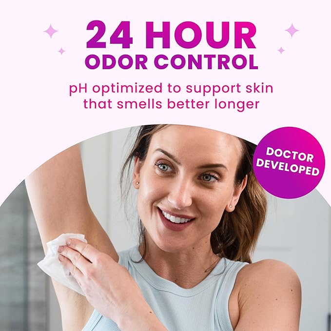 Lume Acidified Deodorant Wipes - 24 Hour Odor Control - Whole Body Deodorant Wipes - Aluminum Free, Baking Soda Free, Skin Loving - Flushable - 45 Count - 2 Pack (Soft Powder)