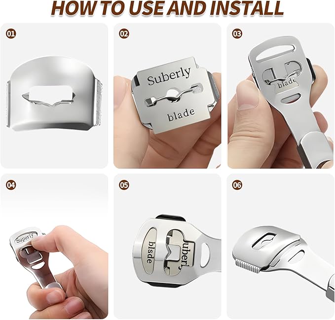 Callus Shaver，Pedicure Foot File Kit，Foot File Callus Remover，Stainless Steel Foot Care Tool for Removing Hard Skin, Cracked Heels, and Dead Skin