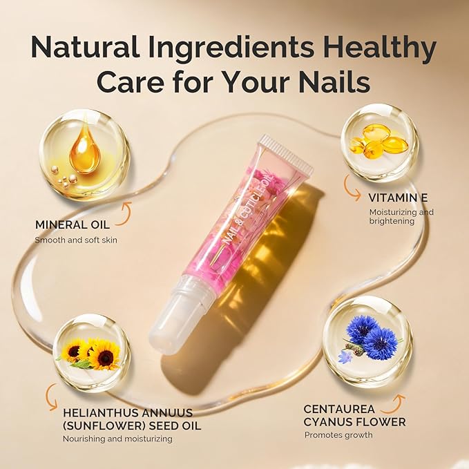 MelodySusie 10ml Cuticle Oil for Nails,Infused with Real Flowers, Strengthens, Repairs,Hydrating and Nourishing Cuticle Oil for Stronger, Healthier Nails Lavender 0.3fl. Oz