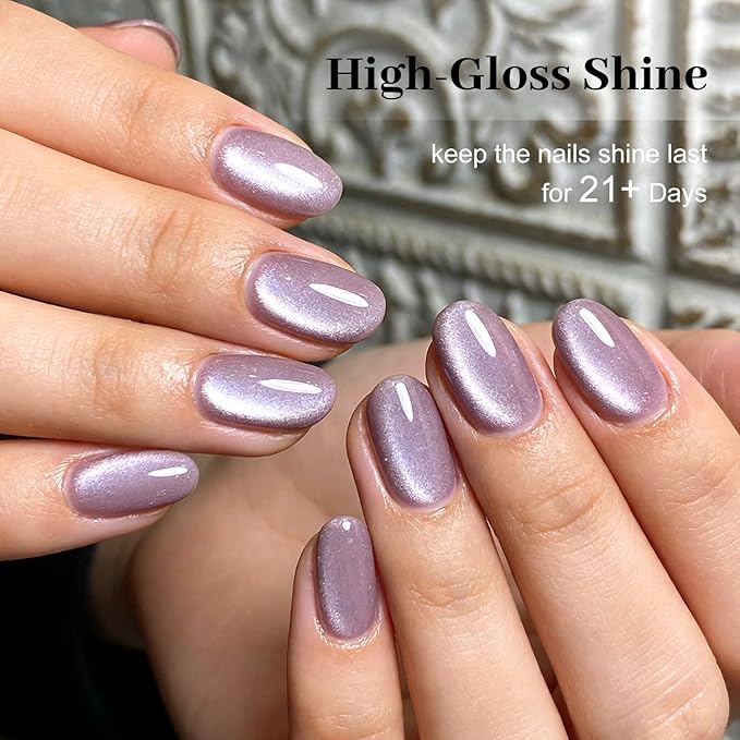 JODSOEN Cat Eye Gel Nail Polish Set 10 Colors Red Purple Silver with Magnetic Base Coat Top Coat Magnetic Effect Sparkle Stunning Soak Off U V Manicure Gifts