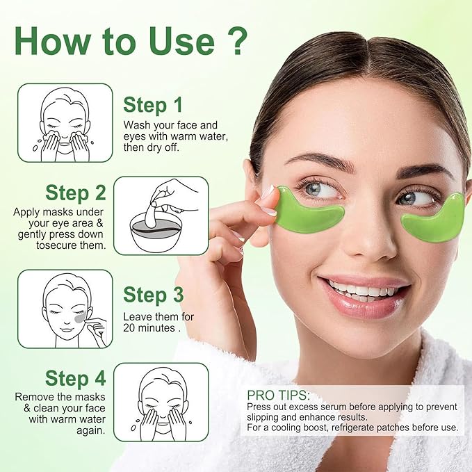 LAVONE Eye Mask - 30 Pairs Aloe Under Eye Patches Skin Care Products - Eye Masks Skincare for Dark Circles and Puffiness, Reduce Wrinkles, Eye Bags and Fine Lines, for Women and Man