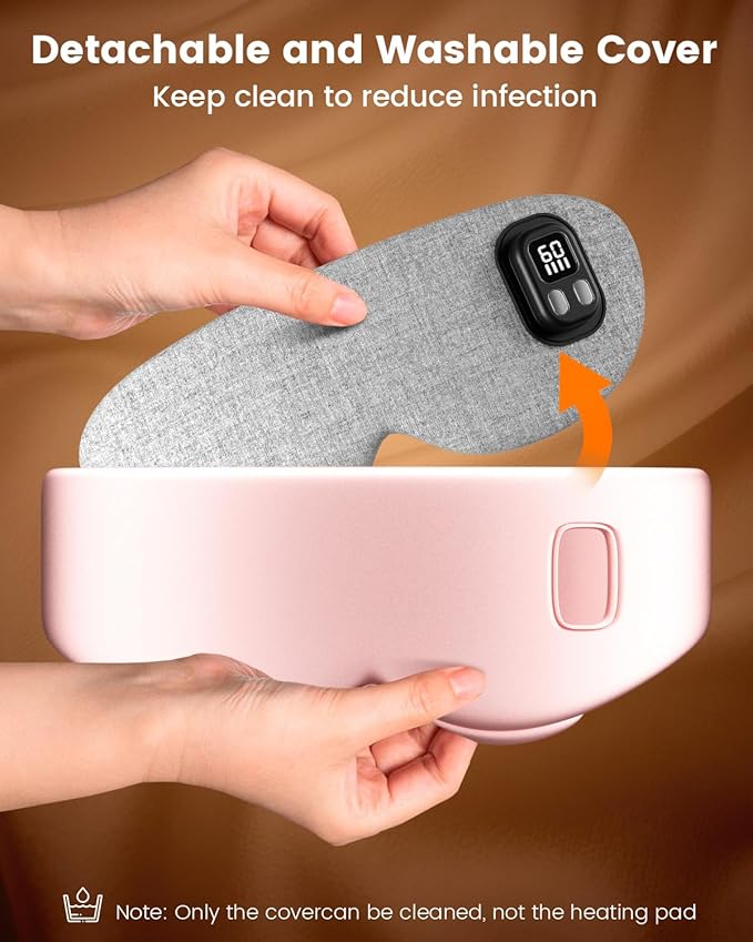 Anydance Heated Eye Mask - Cordless Eye Mask for Dry Eyes, FSA - HSA Eligible, Eye Relief, Improved Sleep, 4 Temperature, Washable Eye Heating Pad for Travel, Removable for Cleaning - Rose Pink