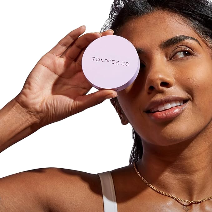 Tower28 GetSet Pressed Setting Powder - Talc-Free Face Powder for Sensitive Skin with Kaolin Clay + Squalane - Brightens Skin + Sets Face Makeup - Transfer/Sweat-Proof - Balboa Banana (0.35 oz)