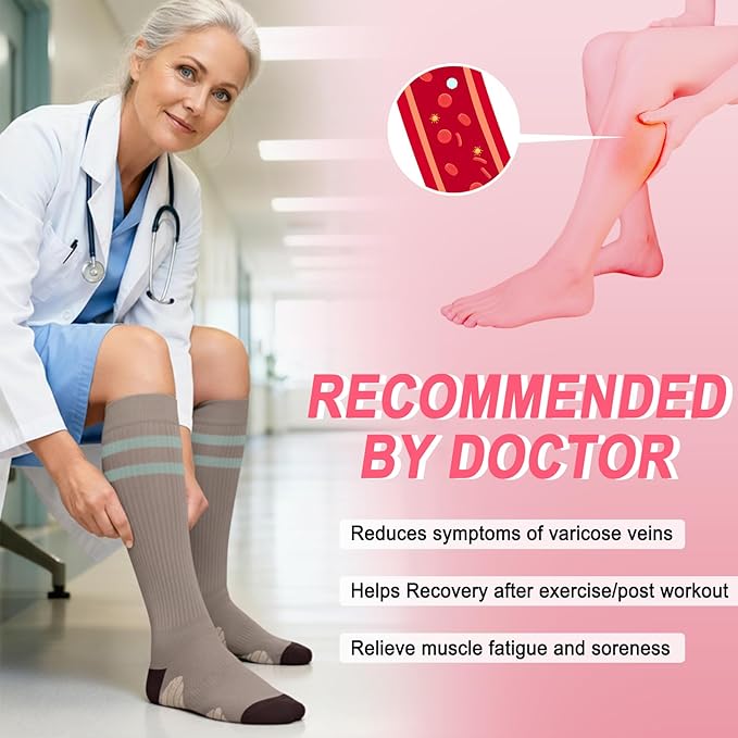 Iseasoo 4 Pairs Compression Socks for Women Circulation-Best Support for Nurses,Running,Athletic,Travel