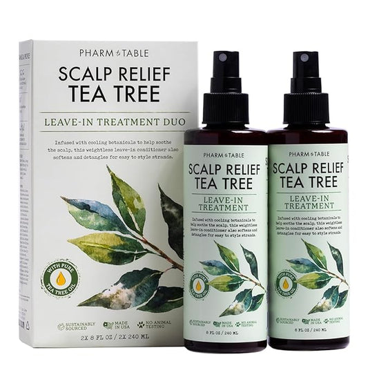 Leave In Conditioner Spray – Tea Tree Scalp Treatment (2 Pack) – Anti-Dandruff, Dry & Itchy Scalp Relief, Hydrating Formula for Psoriasis Care – Detangles & Nourishes Hair