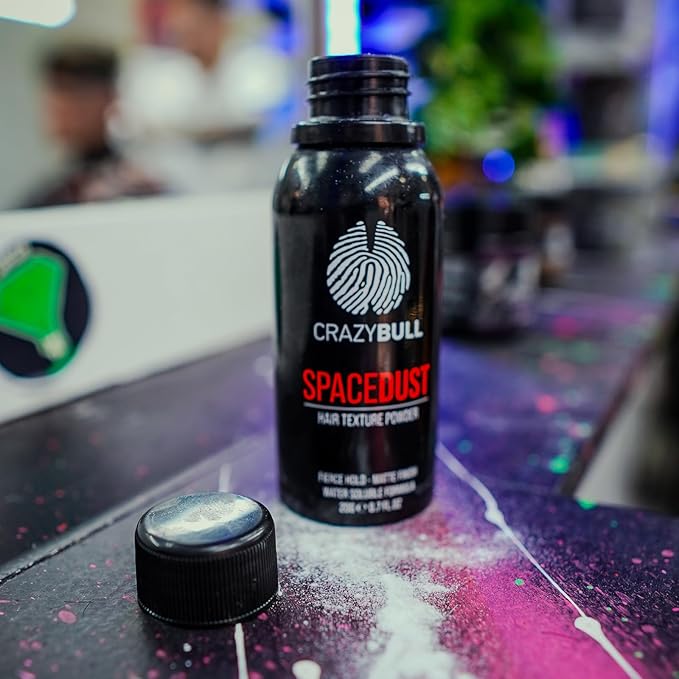 Crazy Bull Hair Space Dust Hair Texture Powder - Vegan Friendly Men - Lightweight Short-Medium Hair - 0.7 oz