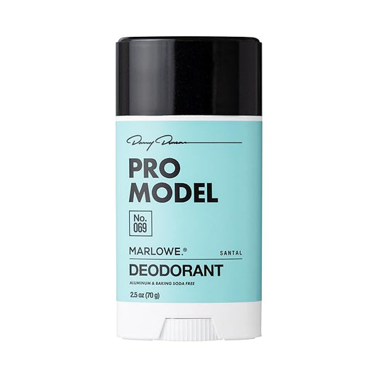 MARLOWE. No. 069 Pro Model Deodorant Stick 2.5 oz, Formulated with No Aluminum or Baking Soda, Underarm & Body Deodorant, Santal Scent