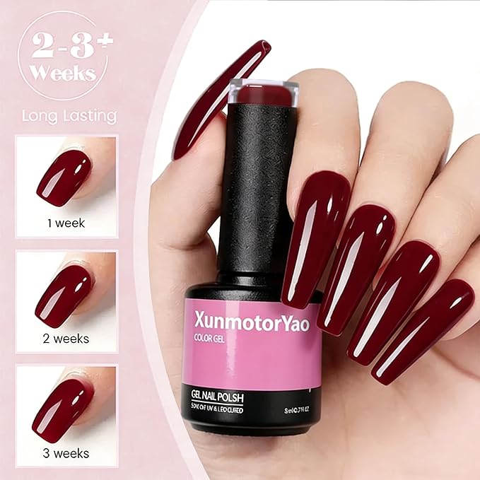 Gel Nail Polish Set, 6 Colors Glitter Sparkle Polish Kit Soak Off Uv LED Nail Kit Minicure DIY Nail Art for Salon Home Fall Winter Gel Nails Kit