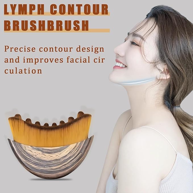2025New Lymphatic Contour Face Brush, DLymphatic Drainage Massager for Face, Dry Brush, Chin & Jawline Sculpting, Ergonomically Designed to Fit The Skin Precisely and Relieve Fatigue (2pcs)