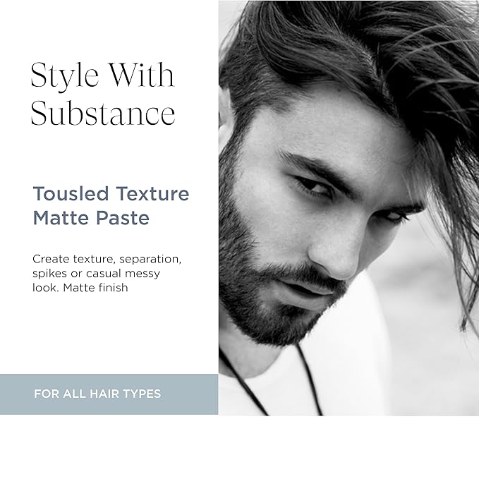 Intelligent Nutrients Tousled Texture Matte Paste – Natural, Medium Hold Hair Styling Paste for All Hair Types, Matte Finish, with Certified Organic Castor & Safflower Oils, Clean Beauty, 2 oz