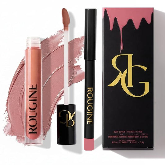 Lip Gloss and Lip Liner Set for Women – Daddy’s Girl Gloss Finish – Smooth Shine Lip Gloss, Soft Glide Lip Liner Pencil – Hydrating Makeup Lip Moisturizer Combo – Vitamin E & Shea Butter