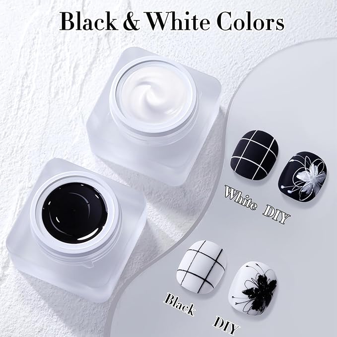 Double Rhythm 3D Nail Gel Solid Sculpting Gel for Nail Art Non-Sticky Hard Gel for Building Carving Molding Nail Extension Soak Off UV/LED Salon Home DIY 0.5 Oz(Spider White)