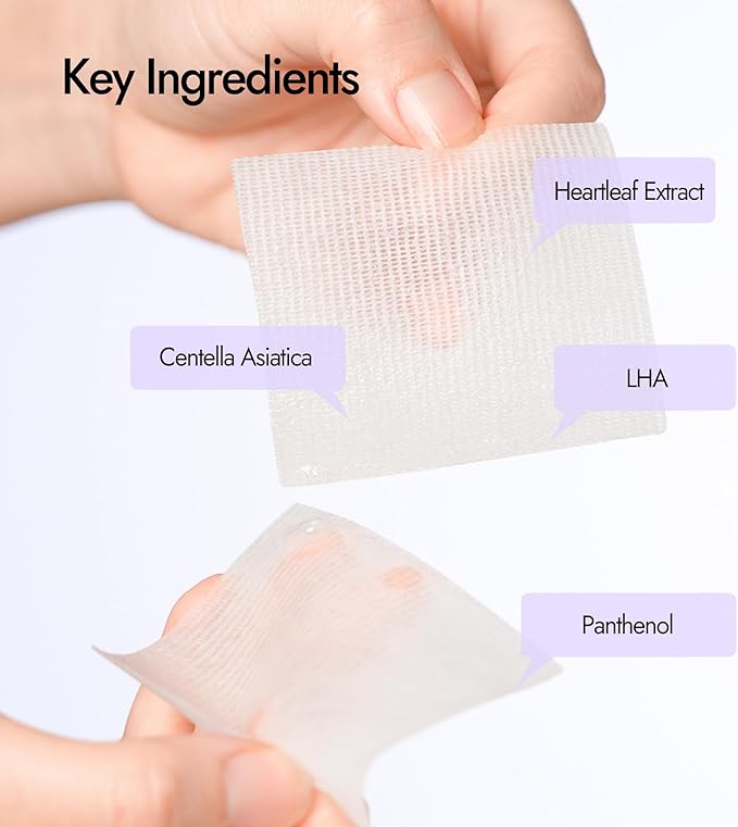 Epielle Balancing Toner Pads 5 Packs Individually Wrapped, Calming & Hydrating Irritated, Sensitive Skin with CICA & Salicylic Acid, Cotton Gauze & Glutathione Jelly, Korean Skin Care (15 Toner Pads)