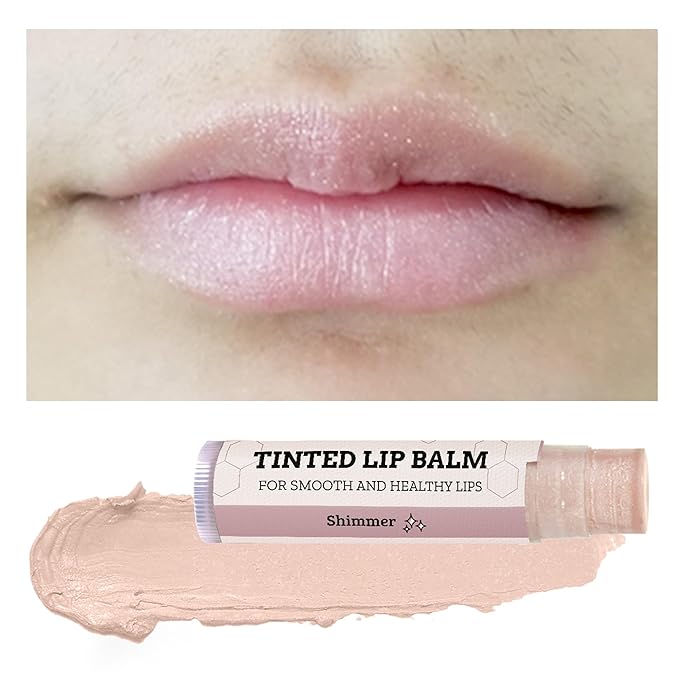 Earth's Daughter Tinted Lip Balm Shimmer 4 Pack, Beeswax, Coconut Oil, Cocoa Butter, Vitamin E, Moisturize and Beautify, Paraben Free