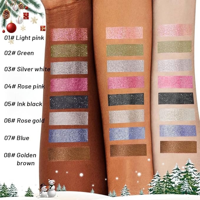 Sparkly Eyeshadow Palette for Women, Single Monochrome Eye Shadow Makeup, Shiny Pressed Cream Powder, Blendable Natural sombras para ojos, Holographic,Vegan,Travel (05-Glitter-Ink Black)