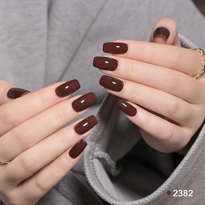 GAOY Nude Brown Gel Nail Polish Set, 6 Colors Beige Chocolate Soak Off UV Light Cure Gel Polish Kit for Salon and Nail Art DIY at Home