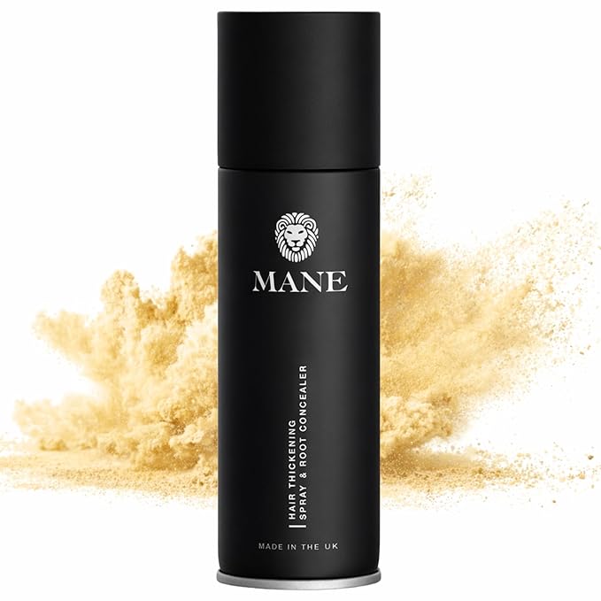 Mane Hair Thickening Spray & Root Touch Up, Instantly Thicker Hair for Men & Women, Fill in Hairlines and Hide Thinning and Fine Patches - Light Blond, 12 Colors (6.76 oz / 200 ml)