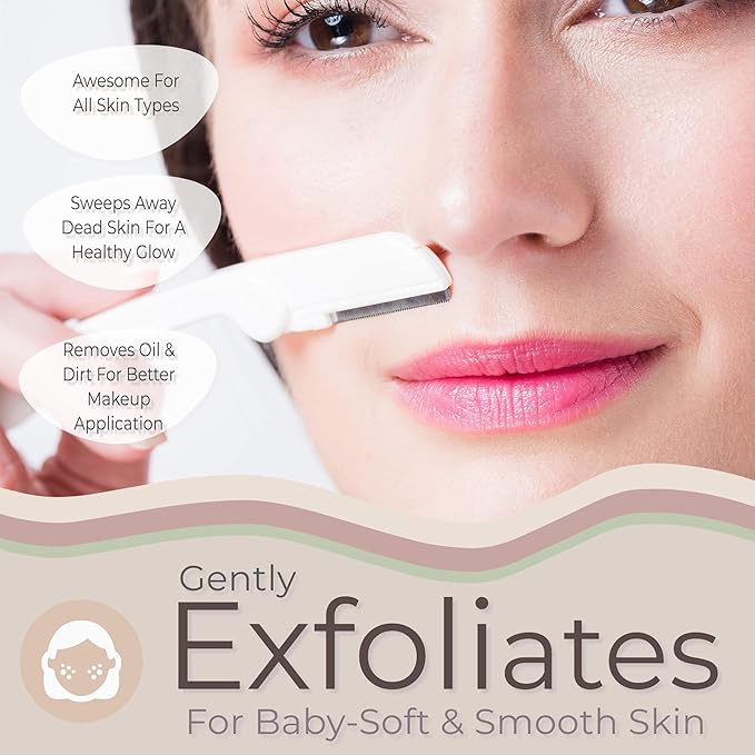 Jasclair Dermaplaning Razor (6 Count) – Face Razors for Women for Peach Fuzz, Eyebrow Shaping & Gentle Exfoliation – At-Home Facial Shaver for Smooth Skin and Flawless Makeup Prep