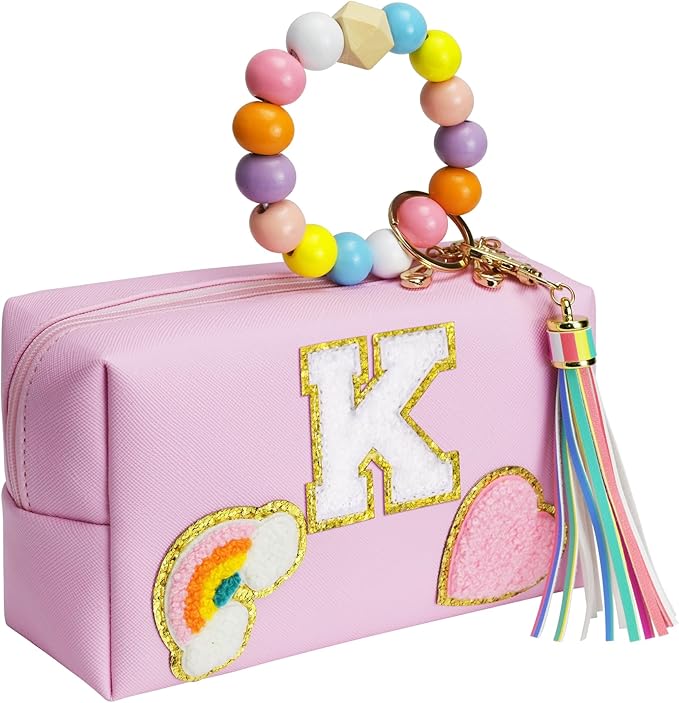 Birthday Gifts for Kids 4 5 6 7 8 9 10 11 12 year Old, Girl gifts Skin Care, Letter Pouch Cosmetic Toiletry Bag, Personalized Gift for Girl, Gift Bags