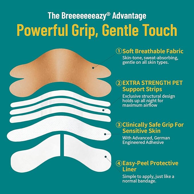 Upgraded Anti-Slip Nasal Strips for Breathing-Extra Strength Ergonomic Nose Strips,Nasal Strips for Snoring & Nose Strips for Better Breathing,Strong Adhesive Comfort Fit Improves Sleep (120 Pack)