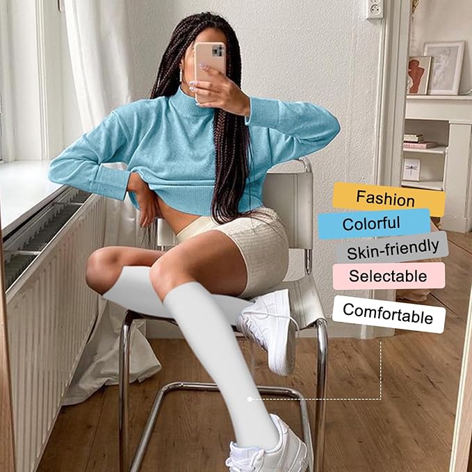 Iseasoo 4 Pairs Compression Socks for Women Circulation-Best Support for Nurses,Running,Athletic,Travel