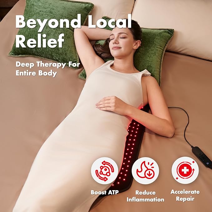 ALLOLO Red Light Therapy for Body, 27.6"*13.9" Large Infrared Light Therapy with Timer, 280pcs 3-in-1 LEDs 660nm&850nm Red Light Therapy Pad for Back Belly Knee Joint (with Storage Bag & Glasses)