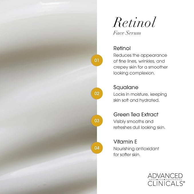 Advanced Clinicals 3 Pack Face Serum Essentials Set | Brightening Vitamin C, Firming Retinol, & Hydrating Hyaluronic Acid Serum Gift Box | Travel Size Gift For Women | Anti Aging Skin Care Products