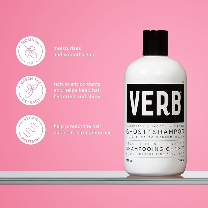 Verb Ghost Shampoo & Conditioner Duo, 12 fl oz + VERB Ghost Prep Heat Protectant, 4 fl oz + VERB Ghost Oil, 2oz Bundle