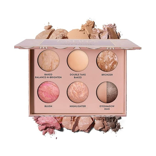 LAURA GELLER Baked Icons Complete Full Face Palette, Fair | All-in-One Makeup Palette with Baked Foundations, Blush, Bronzer, Highlighter, Eyeshadows | Coverage for Mature Skin | Travel-Friendly