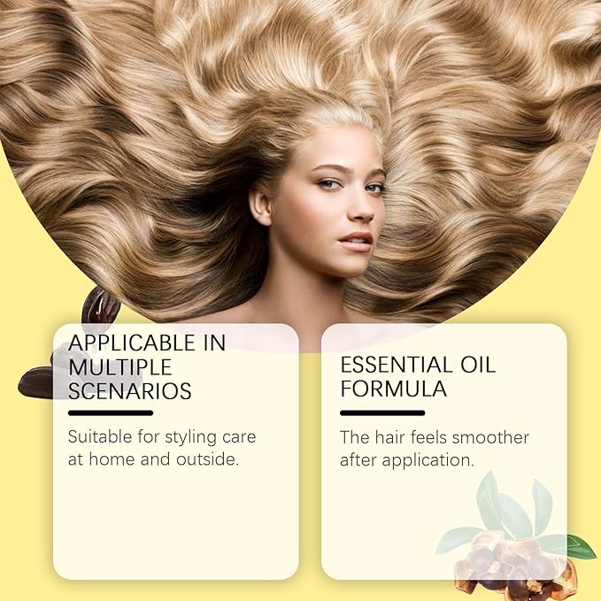 Conditioning Oil Spray,Clear Hair Spray for Dry and Frizzy Hair,Leave-in Hair Conditioning Oil with Jojoba Oil and Shea Butter，Detangling, Styling and Hydrating (2PS)