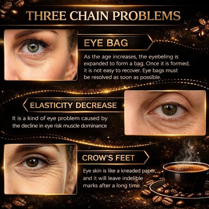 Caffeine Eye Stick Balm, Under-Eye Moisturizing Balm with Coffee Oil & Hyaluronic Acid, Solid Cream for Puffiness Look & Dry Skin, Daily Skincare for Men & Women