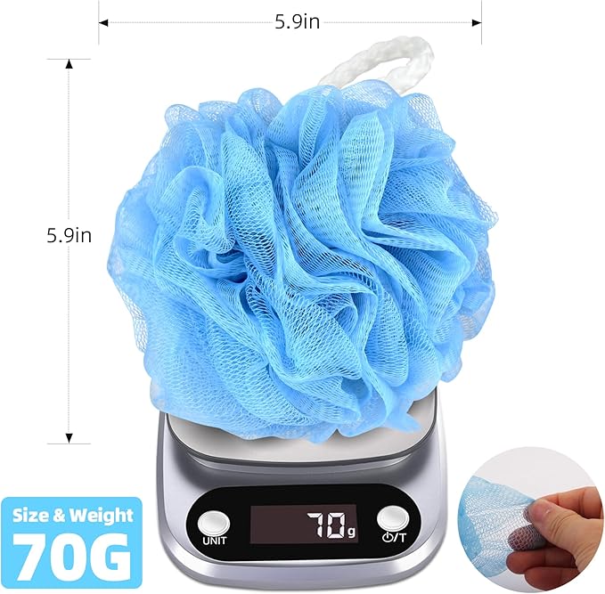 Chuya Large Bath Sponges Loofahs 70g,4 Pack Shower Sponge Exfoliating Cleaning Bath Loofa Body Scrubber Balls for Women Men Washing