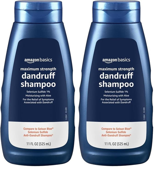 Amazon Basics Moisturizing Dandruff Shampoo, 11 Fl Oz, Pack of 2