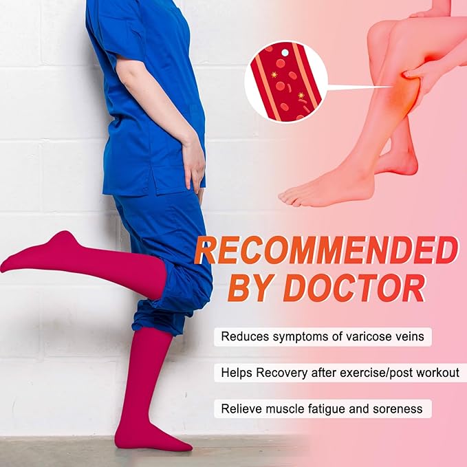 Iseasoo 4 Pairs Compression Socks for Women Circulation-Best Support for Nurses,Running,Athletic,Travel