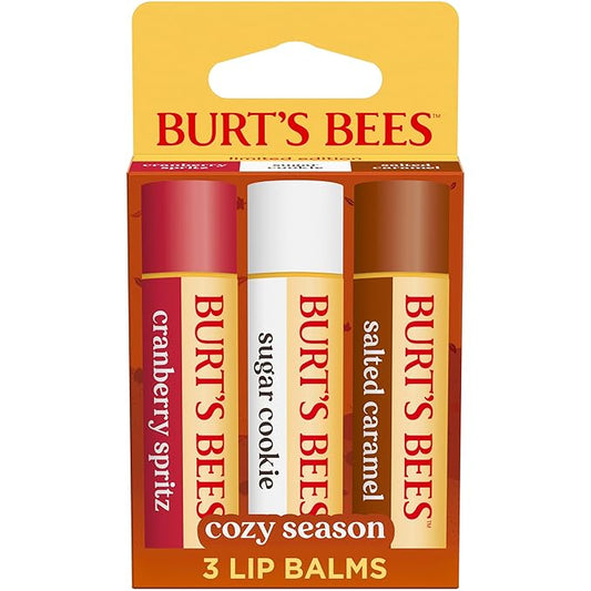 Burt's Bees Cozy Season Lip Balm Set, Natural Origin Lip Care, 3 Tubes, 0.15 oz.