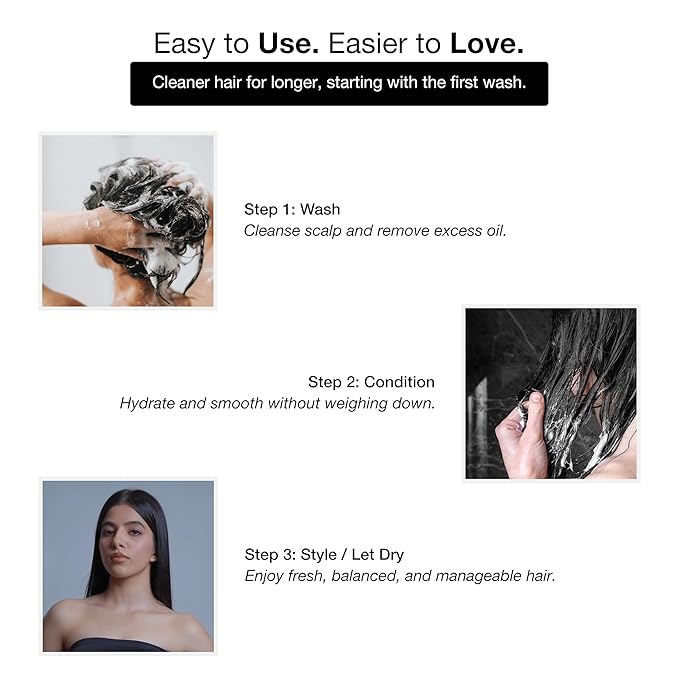 GK HAIR Balancing Shampoo and Conditioner Set for Oily Hair Upto 72-Hour Freshness Best Shampoo and Conditioner for Greasy Scalp Build Up Dirt, Skip the Daily Wash, Gentle Fragrance 10.1 Fl Oz