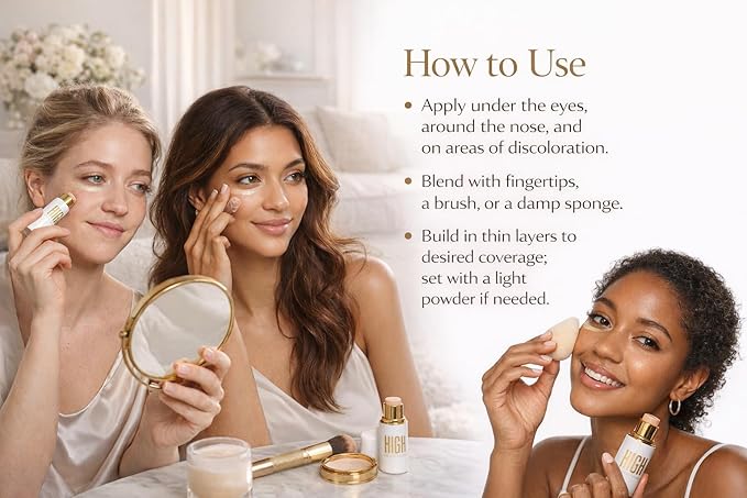 Luxury Contour & Concealer Stick Light Beige Shade for Tan Skin Creamy Blendable Formula, Long Wear Natural Finish, Non Cakey (High Cosmetic Agency)