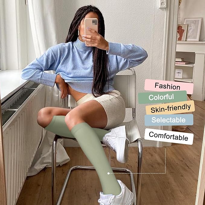 Iseasoo 4 Pairs Compression Socks for Women Circulation-Best Support for Nurses,Running,Athletic,Travel