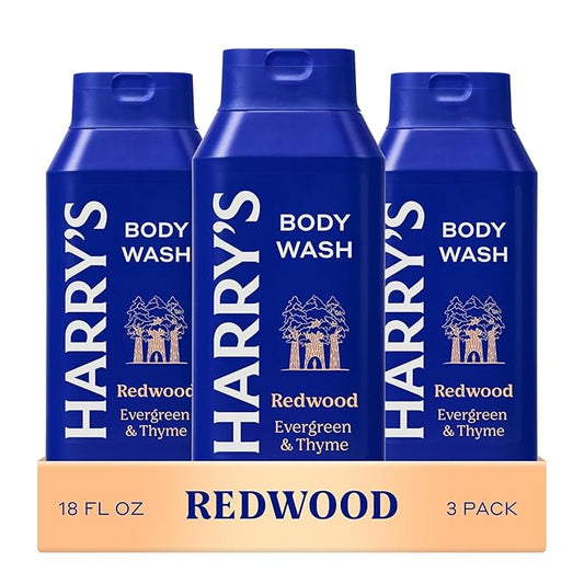 Harry's Men's Body Wash - Redwood - (3 Pack) 18 fl oz - Shower Gel for Men - No Parabens, Sulfates, or Dyes