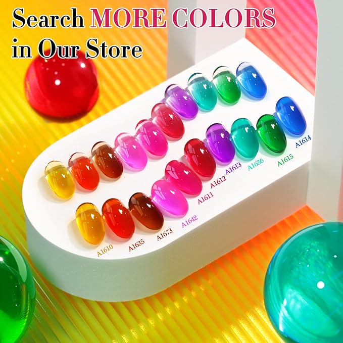 Double Rhythm 0.5 Oz Jelly Gel Polish Same Color Same Bottle Sheer Neutral Natural Light Milky Pastel 15ML Translucent Polish Art DIY at Home (Fuchsia Red-A1611)