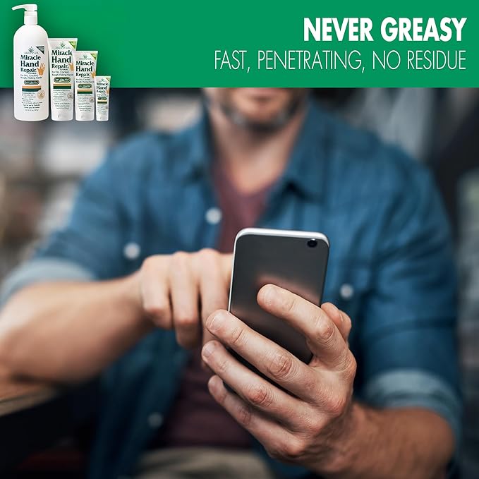 Miracle Hand Repair Cream for Dry Cracked Hands 8 oz Best Healing Hand Cream with 60% Aloe Vera - Non-Greasy Moisturizer for Working Hands - Fast Absorbing Lotion for Extremely Dry Skin