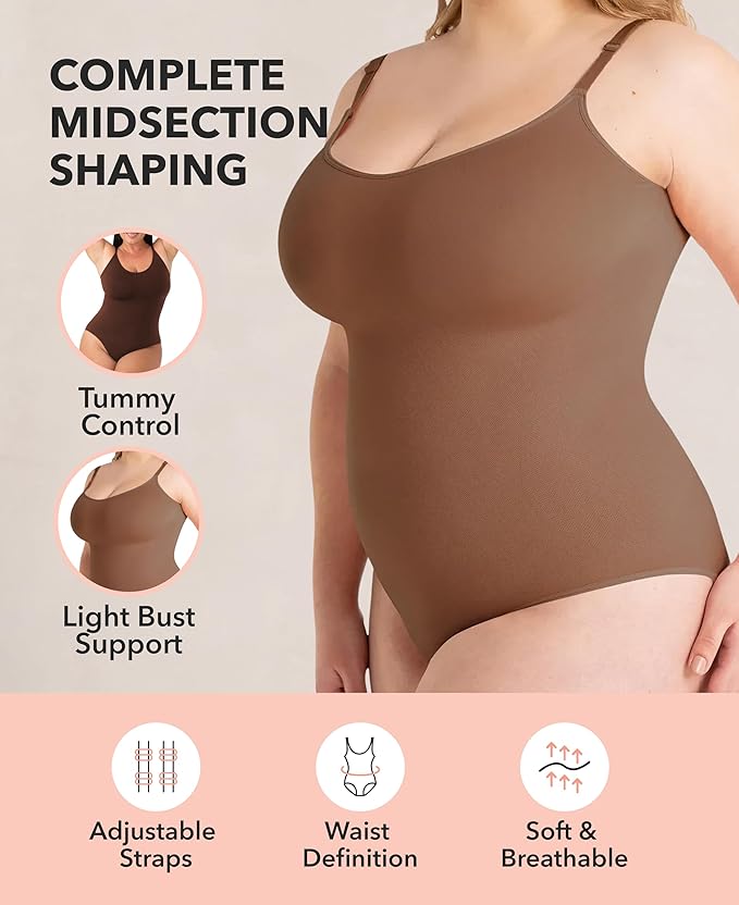 SHAPERMINT Bodysuit Women Shapewear - Tummy Control Body Suit for Women - Seamless Compression Slimming Shaping Bodysuit